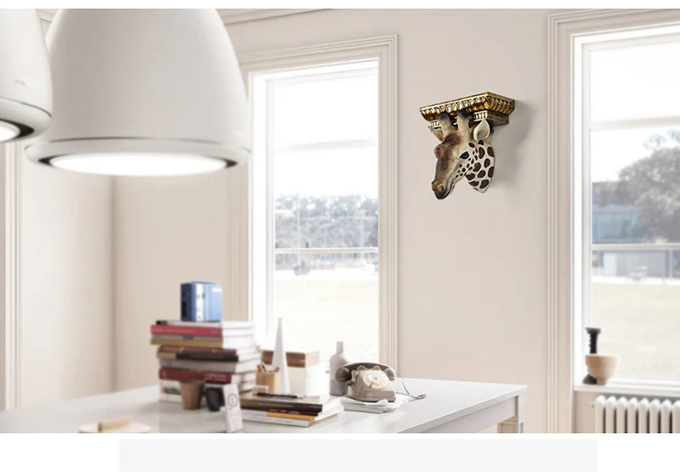 Американская Ретро Смола животная стена Трехмерная Декоративная вешалка для