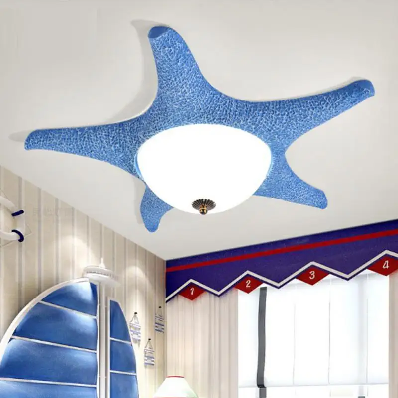 Детская спальня новинка светодиодный потолочный светильник с морской звездой