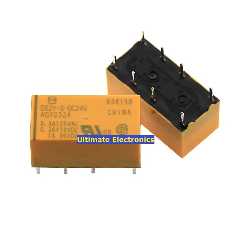 5 шт. DS2Y-S-DC24V AGY2324 8-контактное 1 а 24 В постоянного тока два открытых и двух закрытых сигнальных реле