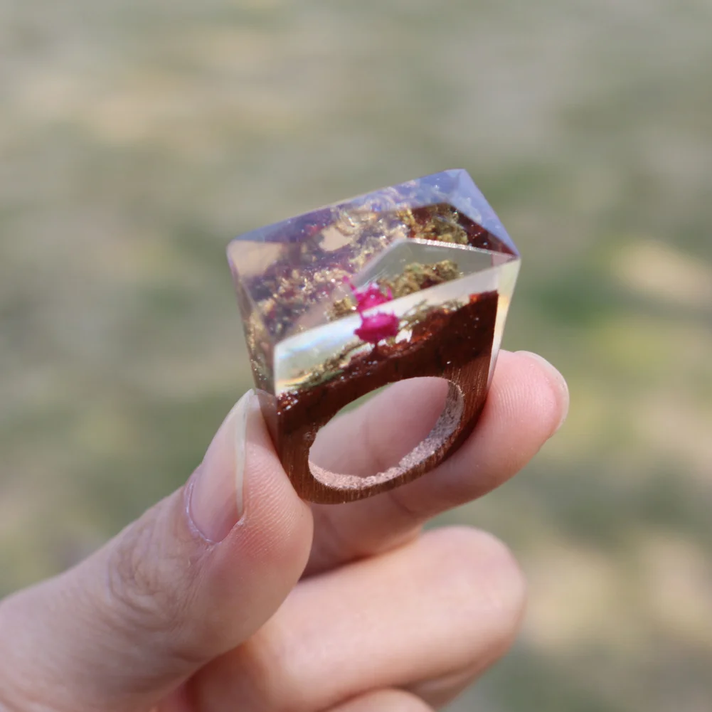 Fimme 2018 Конструктор Деревянный кольцо с розовым Blossom DIY миниатюрный пейзаж миров