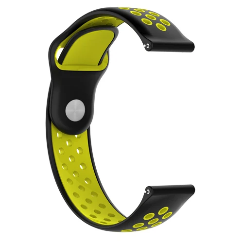 black yellow 20 мм/22 мм ремешок для samsung galaxy gear S3 frontier galaxy watch 46 мм 42 мм active 2 huawei watch gt 2 ремешок силиконовый браслет - Цвет ремешка: black yellow
