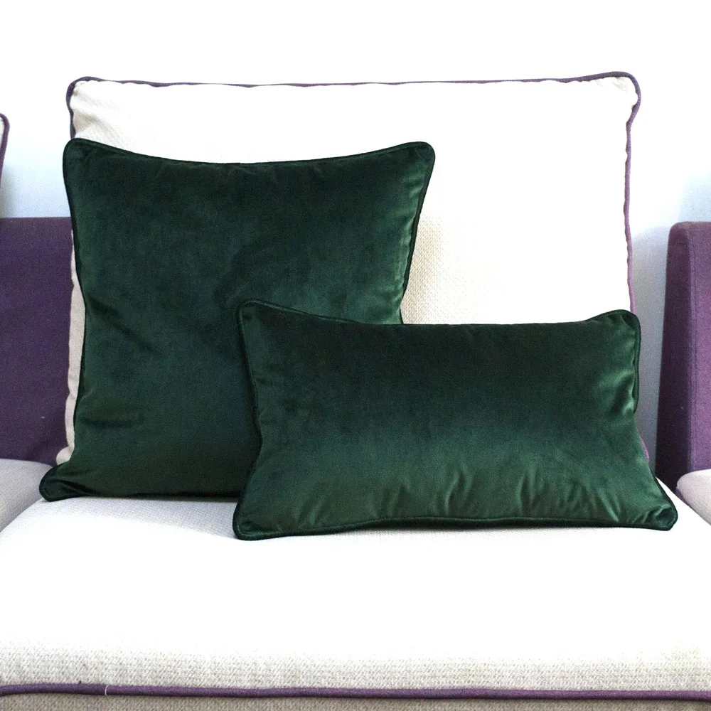 Несколько цветов, дизайн с окантовкой, Бархатный Чехол на подушку, Чехол на подушку, милый мягкий Чехол на подушку, без набивки