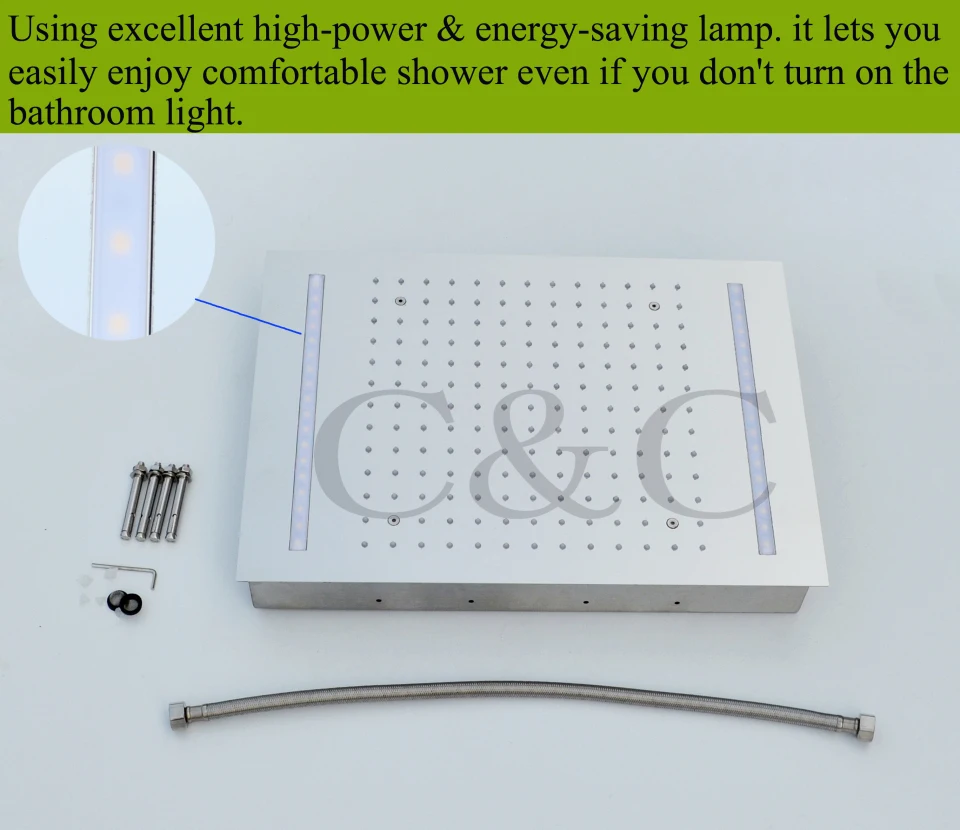 Дождевая светодиодсветодиодный насадка для душа ванной комнаты 100 В ~ 240