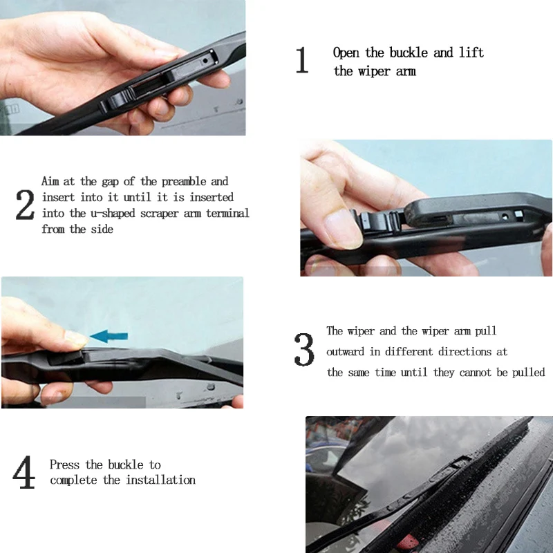 Универсальная автомобильная u образная Мягкая Бескаркасная резиновая щетка