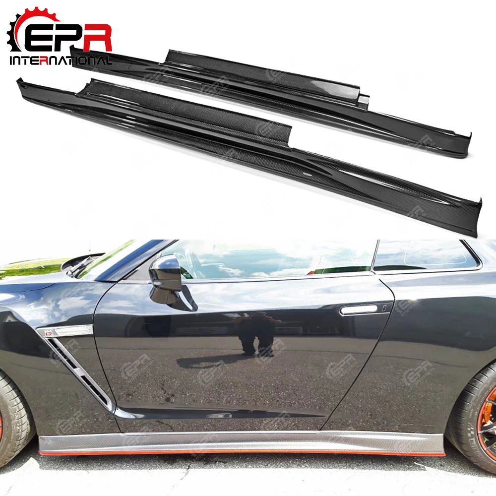 Боковая юбка из углеродного волокна для Nissan GTR R35 2012 на Nismo глянцевая отделка