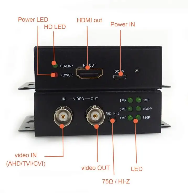 Новое поступление 4K 720/1080P HDC-ADH 4-в-1 Разрешение поддерживает CVI 8MP/TVI 8MP/аналоговая камера высокого разрешения 8MP+ CVBS к HDMI конвертер тест безопасности