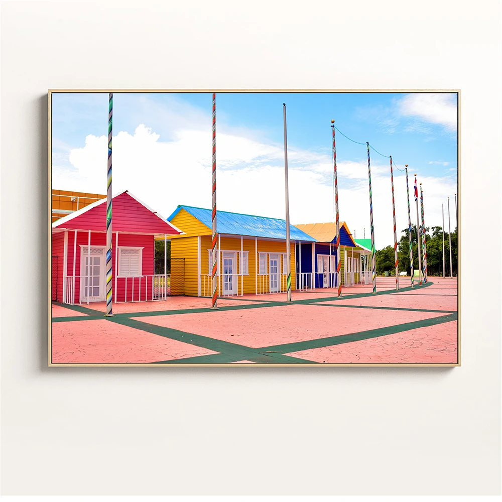 Настенный художественный скандинавский плакат городской пейзаж дверной проем