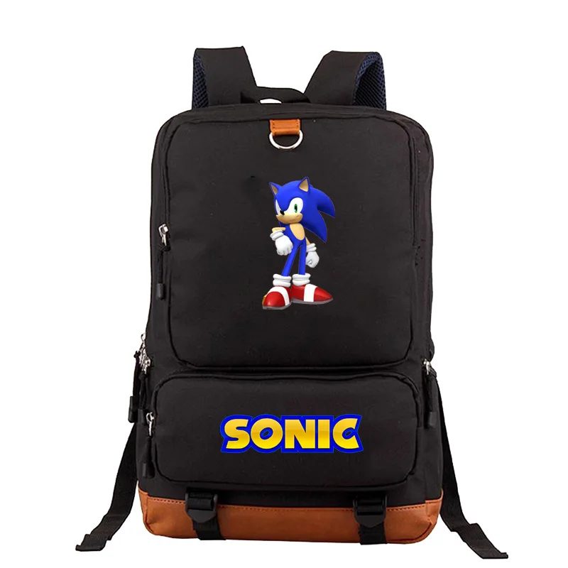 Милый мультипликационный рюкзак Super Sonic женский и мужской повседневный для