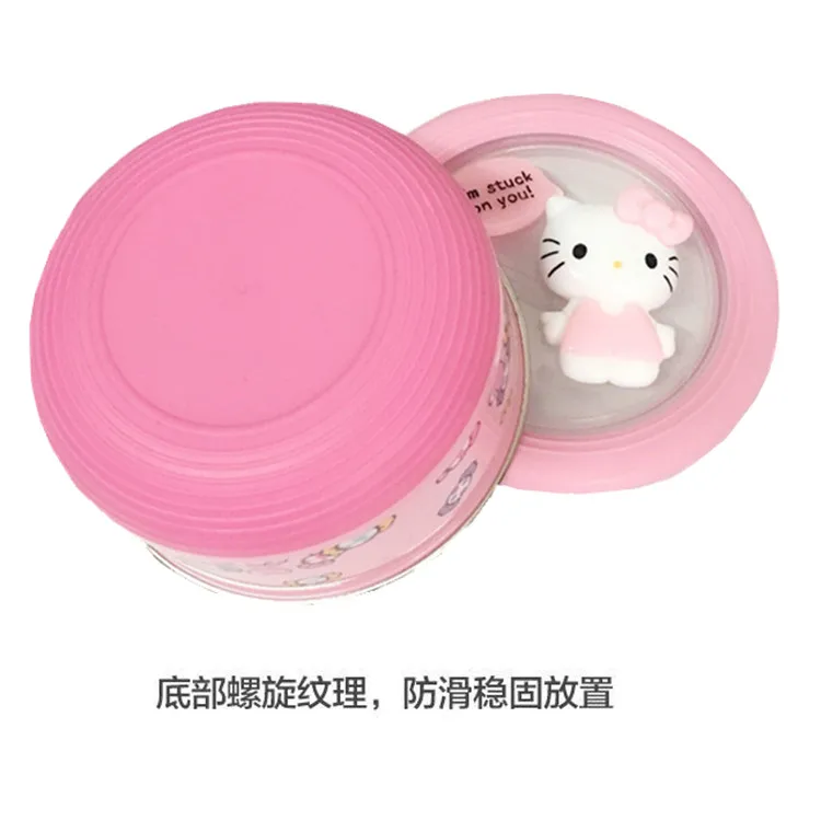Милый Ланч-бокс hello kitty для детей, термос для хранения еды, контейнер для студенческого Бенто-бокса с крышкой, миска из нержавеющей стали, столовая