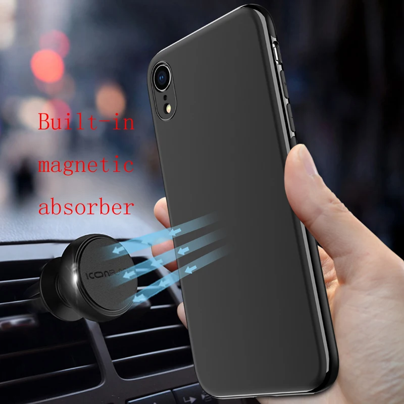 Чехол для мобильного телефона Kisstop iphone X XS Max XR встроенный магнитный мягкий ТПУ