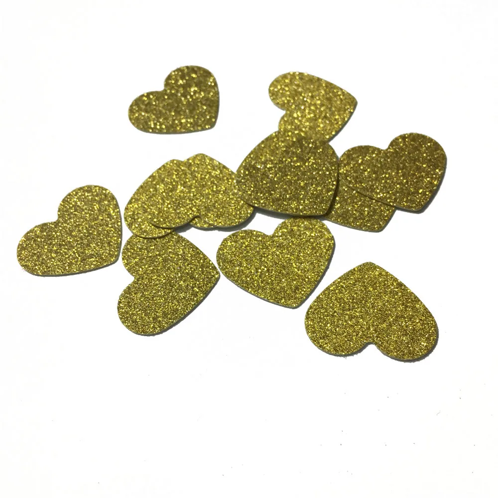 100 шт. Клей Золото Блеск Сердце Конфетти Бумаги Сердца Свадьба Таблица Разброса