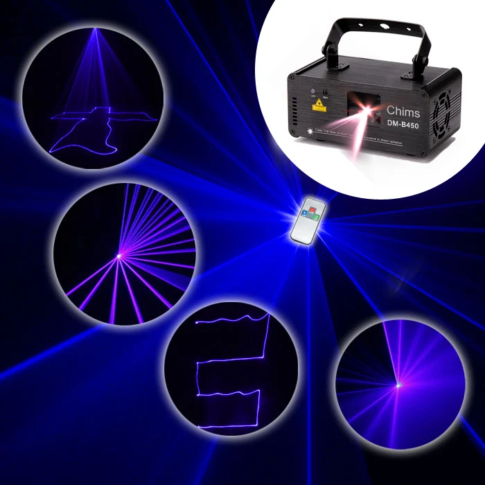 Single Blue 450mW Chims DMX512 сценический лазерный светильник ing RGB сканер проектор красочный мощный яркий светильник луч 400 МВт канал вечерние праздники - Цвет: Single Blue 450mW