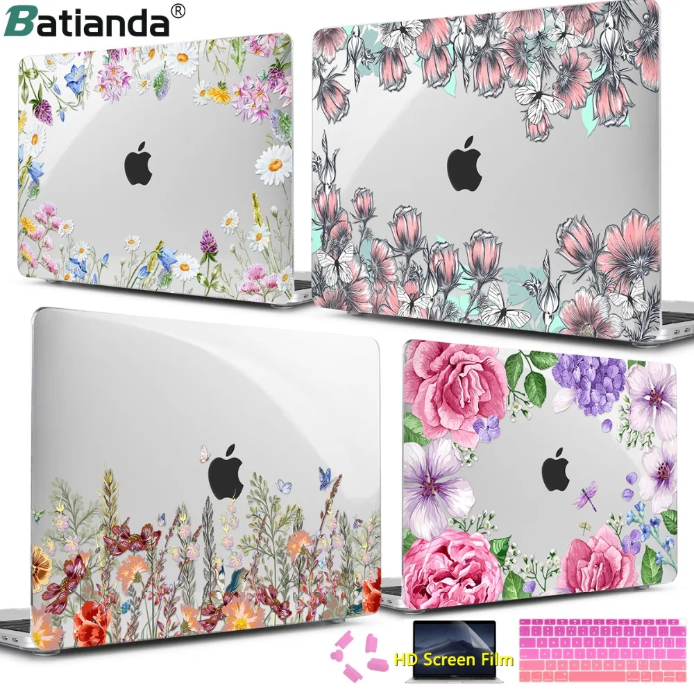 Цветы Чехол для ноутбука Macbook Air Pro retina 11 12 13 15 Touch Bar 2018 A1990 Floarl чехол Новый дюймов