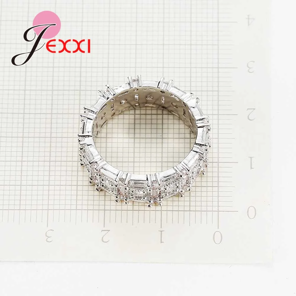 

Original Fashion 925 Sterling Silver CZ Crystal Rings For Women Wedding Engagement Accessory Cubic Zircon Ring Band Ring