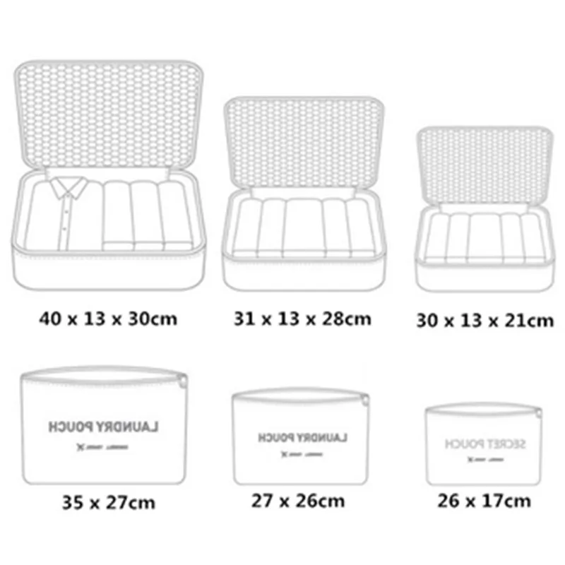 6 шт. Набор сумок для путешествий Женский Мужской бюстгальтер сортировки нижнего