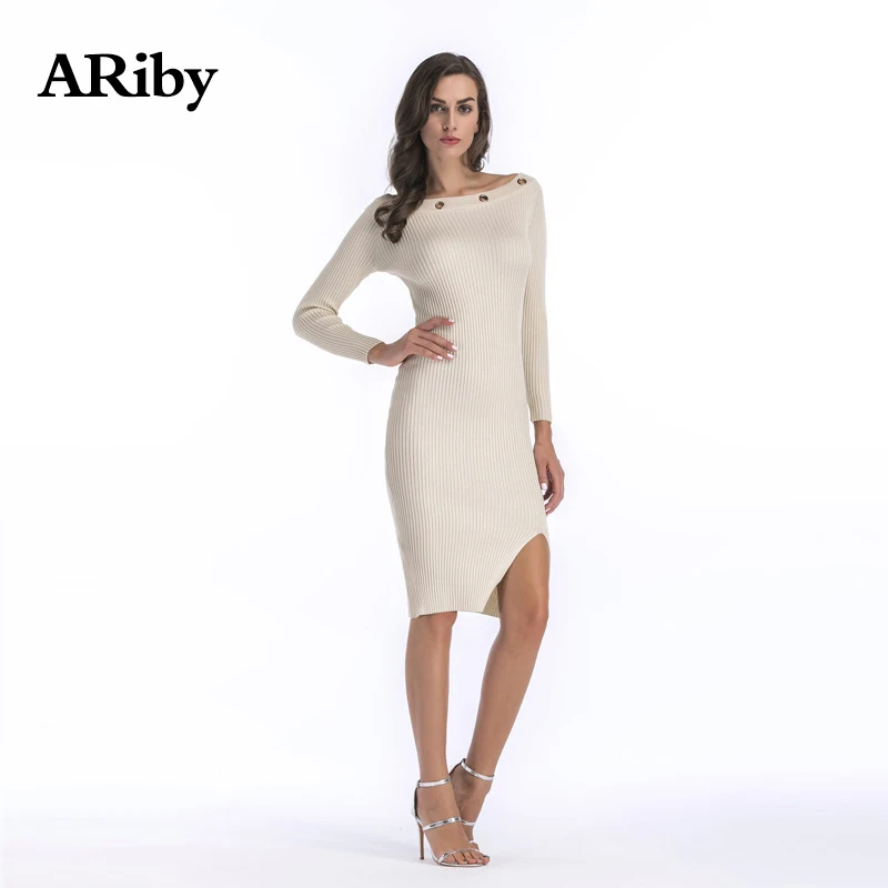 ARiby женские сексуальные трикотажные платья футляр 2019 новые осенние и зимние