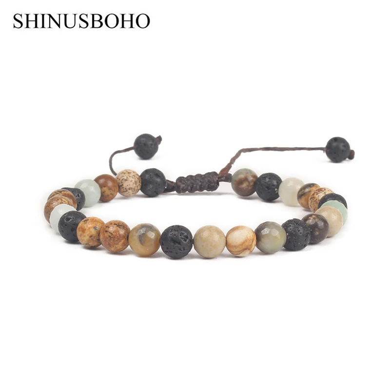 Женский браслет с бусинами SHINUS BOHO регулируемый ручной работы 6 мм|wedding bangles|bracelet
