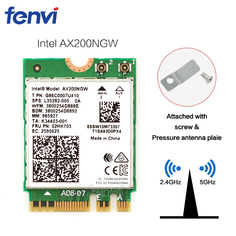 100 шт Dual Band Беспроводной AX200NGW M.2 NGFF Wi Fi Bluetooth 5 0 сетевой карты 2 4G/5G 802.11ac/ax для Intel AX200