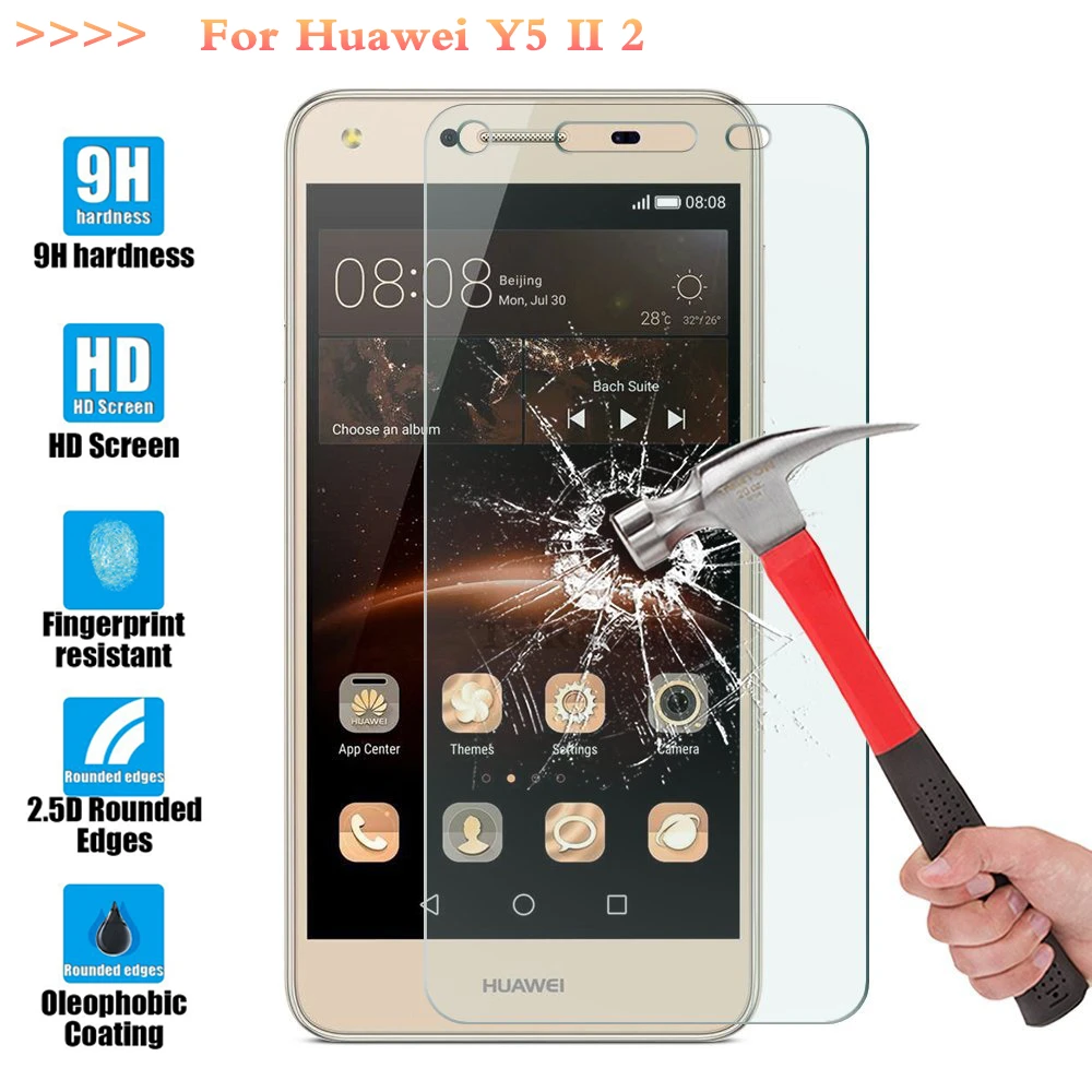 Защитная пленка для экрана 0 3 мм 9H 25D Премиум Закаленное стекло Huawei Y5 ii чехол Y5II 2