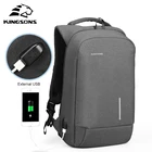Рюкзак Kingsons с защитой от кражи для женщин, мужские рюкзаки для ноутбука 13-15 дюймов с внешней USB-зарядкой для школы и путешествий