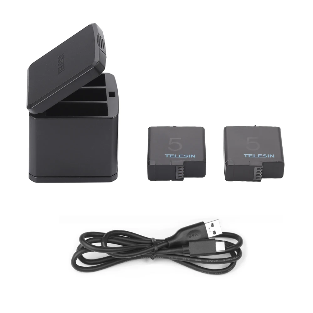 Зарядное устройство Bakeey чехол для хранения аккумуляторов Gopro 7/ 6/5 usb зарядное
