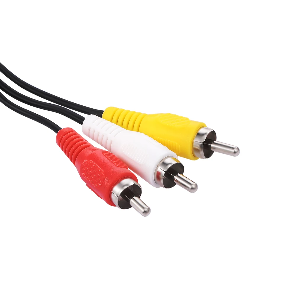 Кабель 3 RCA композитный AV в Аудио Видео Мужчина к мужчине 1 м позолоченный кабель