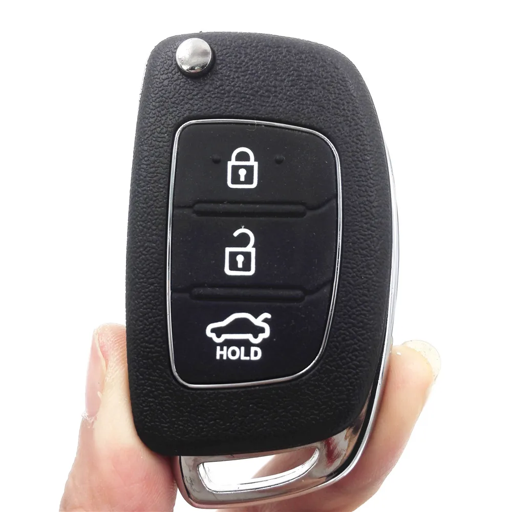 3 кнопки дистанционного ключа складной Fob чехол необработанное лезвие для Hyundai Santa