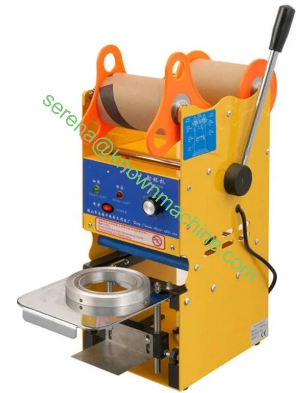 Маленькая ручная машина для запечатывания пластиковых бумажных стаканчиков