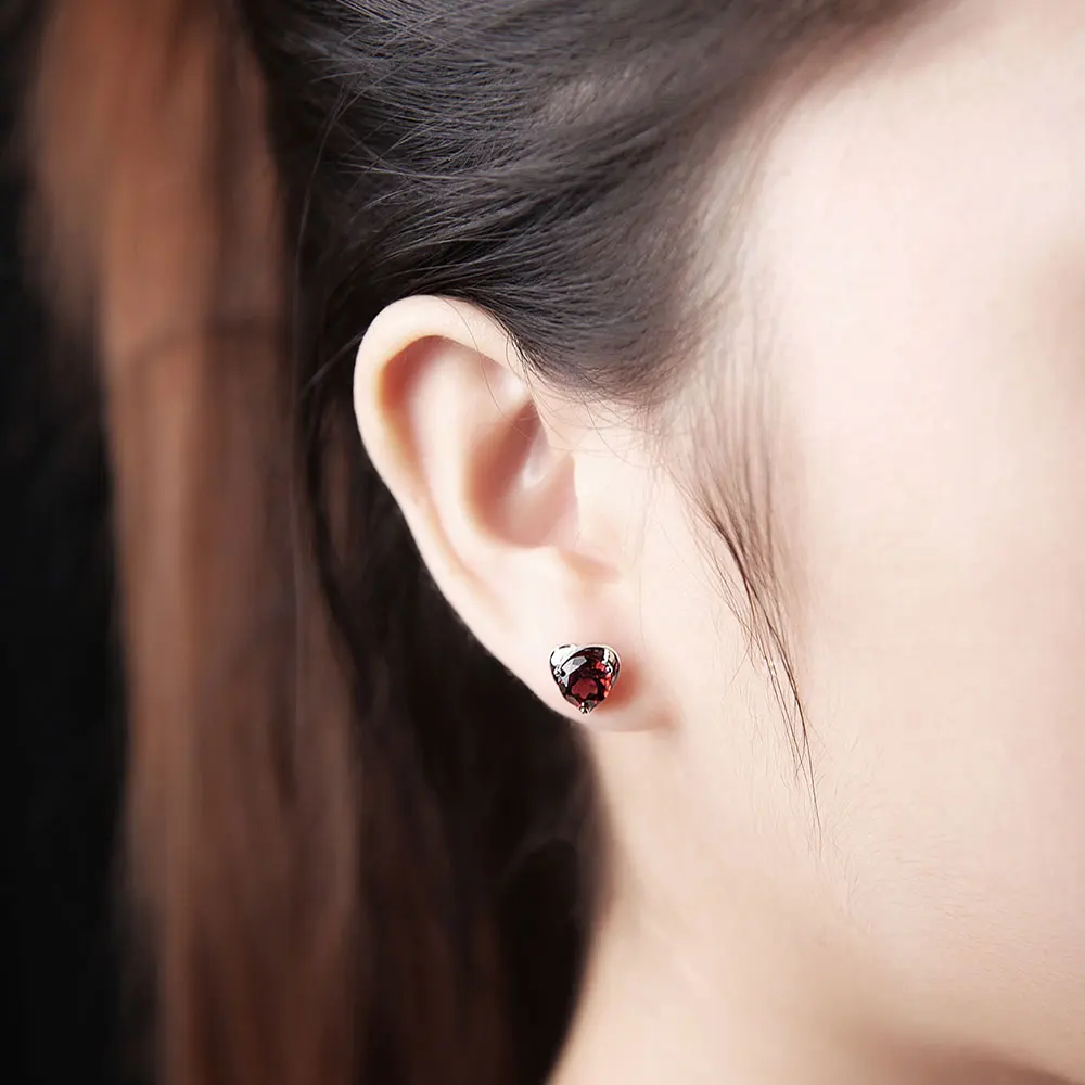 DOUBLE-R гранат серьги натуральный драгоценный камень 925 стерлинговое серебро