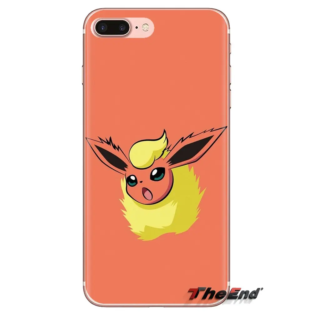 Transparent TPU Shell Case cute cartoon anime Pokemon Flareon For Samsung Galaxy A3 A5 A7 A9 A8 Star A6 Plus 2018 2015 2016 2017 |