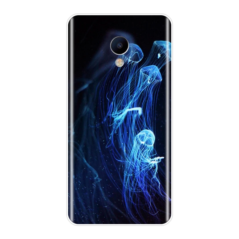 Чехол для Meizu M2 M3 M3S M5 M5C M5S M6 M6S M6T силиконовая Мягкая синяя задняя крышка с Медузой