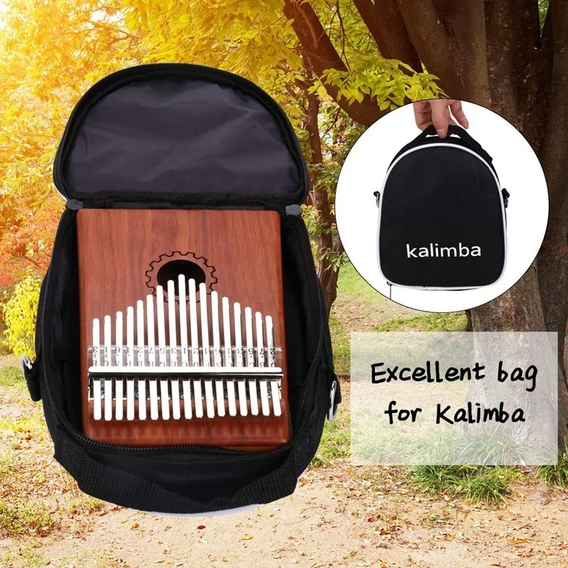 Пианино Kalimba с 17 клавишами из красного дерева сумкой молотком и музыкальной