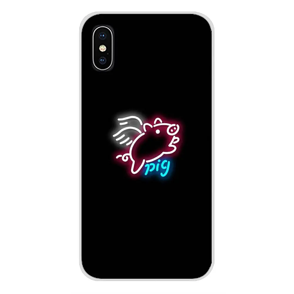Черный фон флуоресцентный маленький шаблон шрифт обложки для Apple iPhone X XR XS MAX 4 4S 5 5S