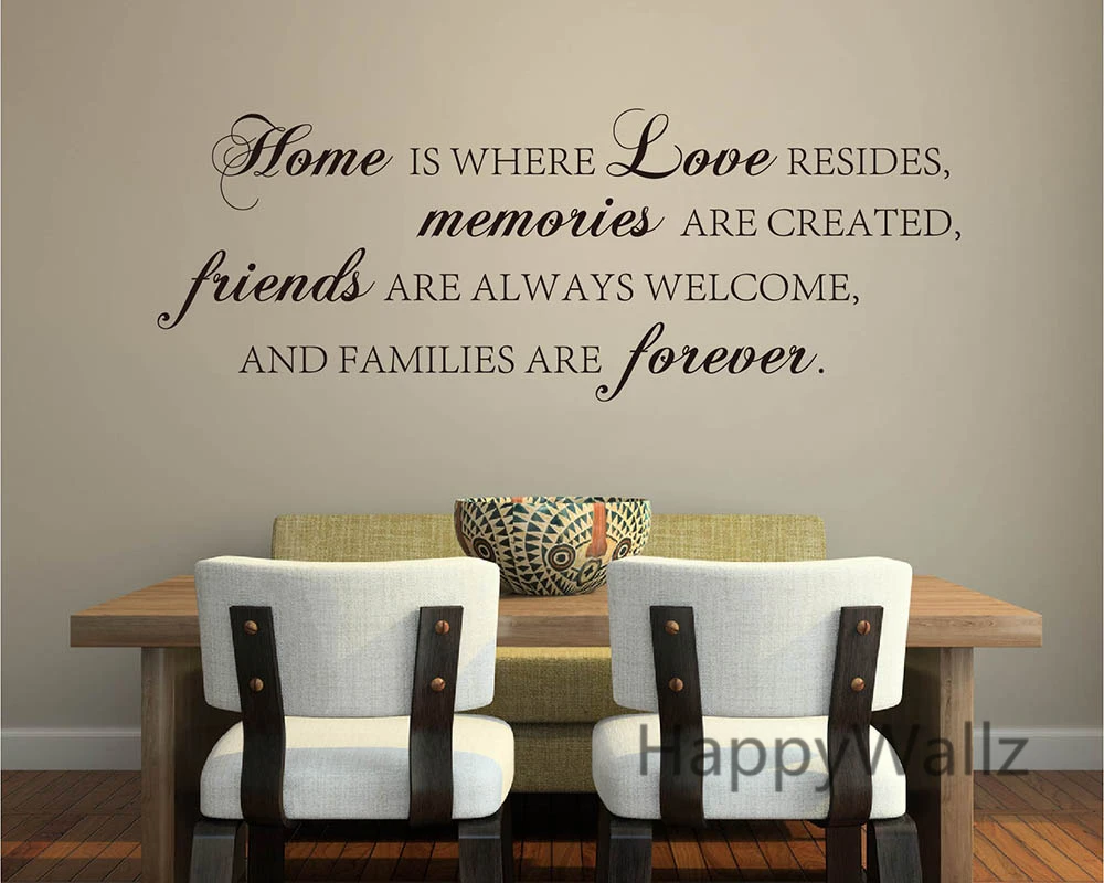 Наклейки на стену с надписью Home Love Friends Forever|wall art decals|family quoteswall sticker |