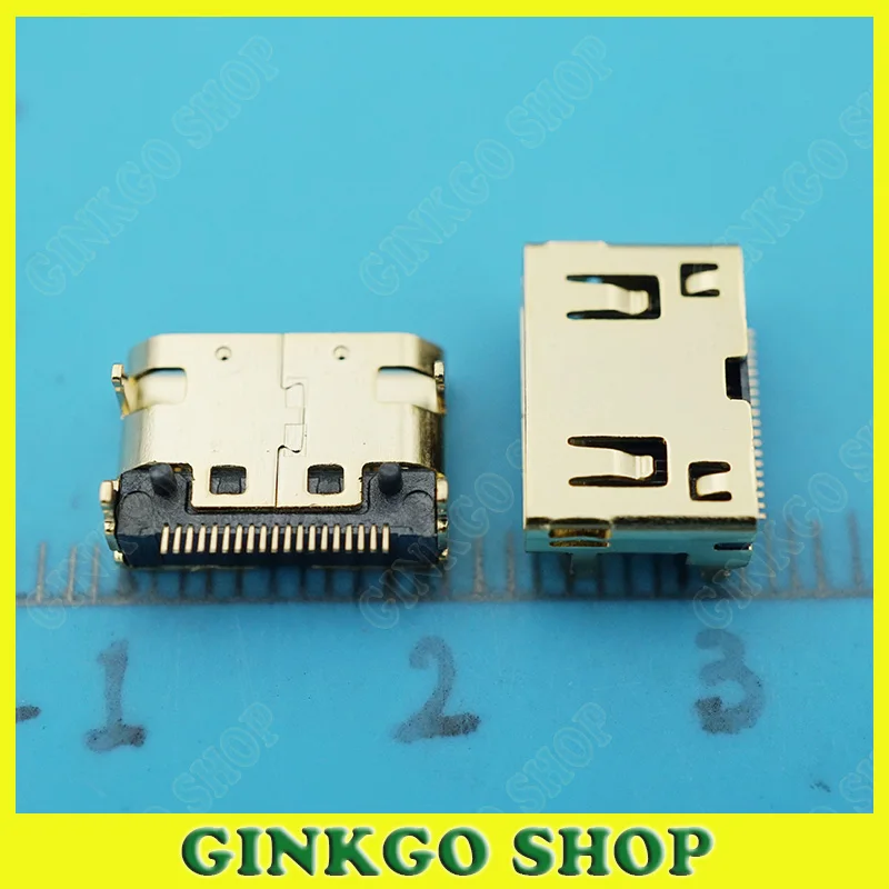 5 шт./лот Gold plationg MINI 19P HDMI совместимый разъем Джек 19 контактный типа 4DIP|connector hdmi|mini