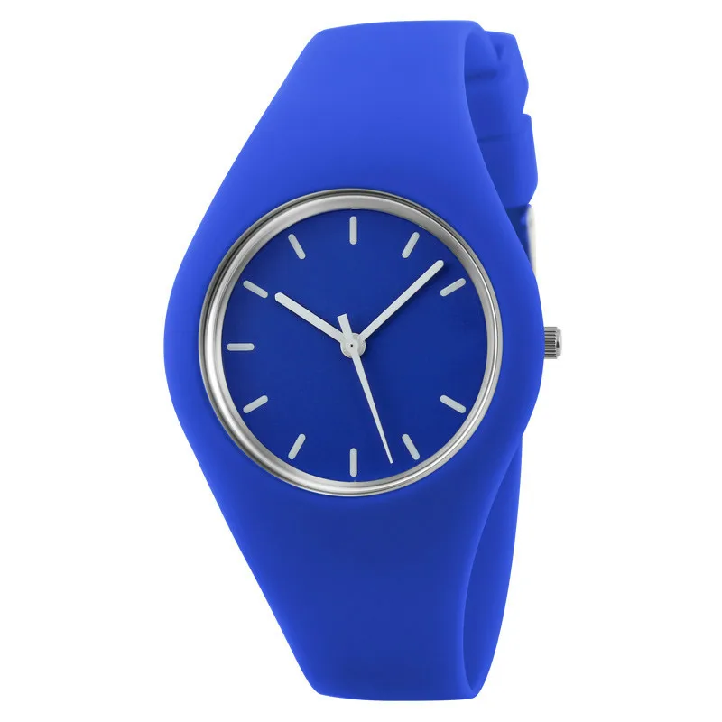 Модный ремешок женские повседневные кварцевые часы мужские часы Montre Femme Reloj Mujer силиконовые водонепроницаемые часы спортивные наручные часы Relojes - Цвет: deep blue