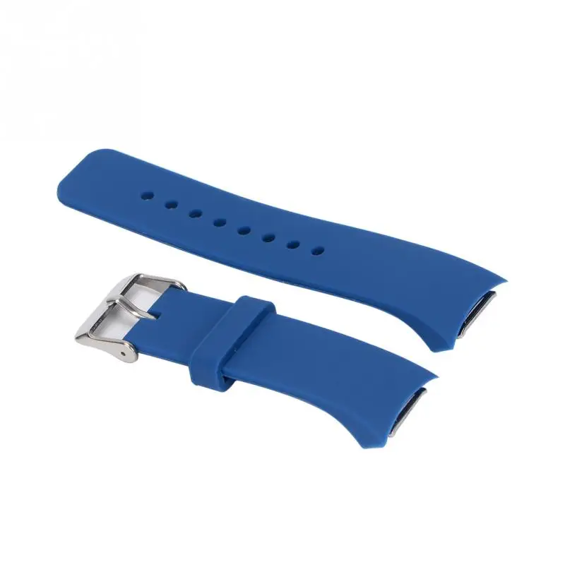 blue Силиконовый ремешок для часов samsung для Galaxy gear S2 R720 R730, ремешок для спортивных часов, сменный Браслет, 8 цветов на выбор - Цвет ремешка: blue