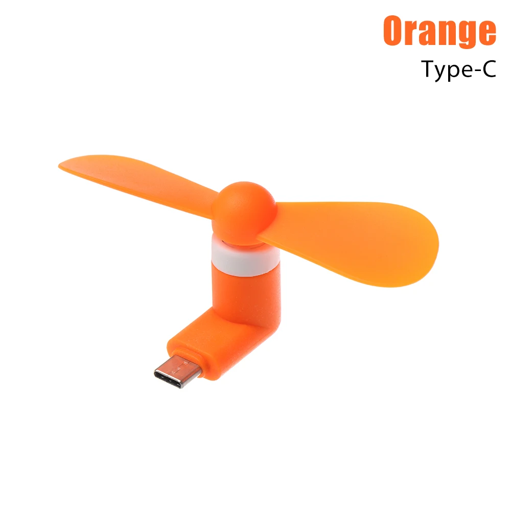 Orange - Type C 1 шт. тип-c мобильный телефон мини вентилятор охлаждения супер немой для USB C/Micro USB/Android 4*9*1,5 см портативный мини вентилятор открытый инструмент - Цвет: Orange - Type C