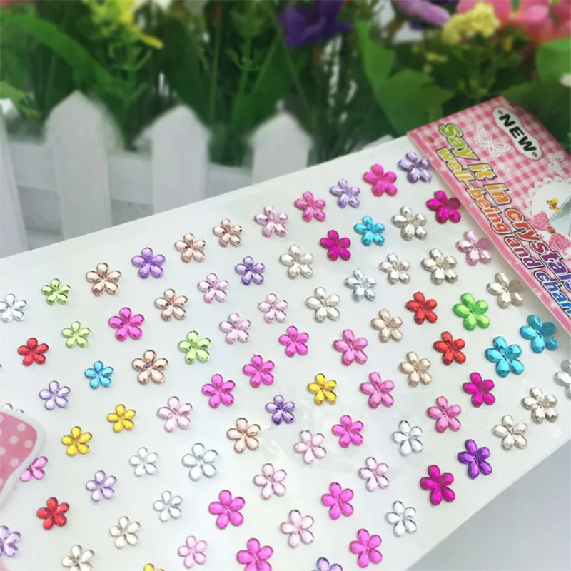1 Лист Цветок Формы Мотив Стразы Плоской задней Бусы Наклейка Телефон Автомобиль