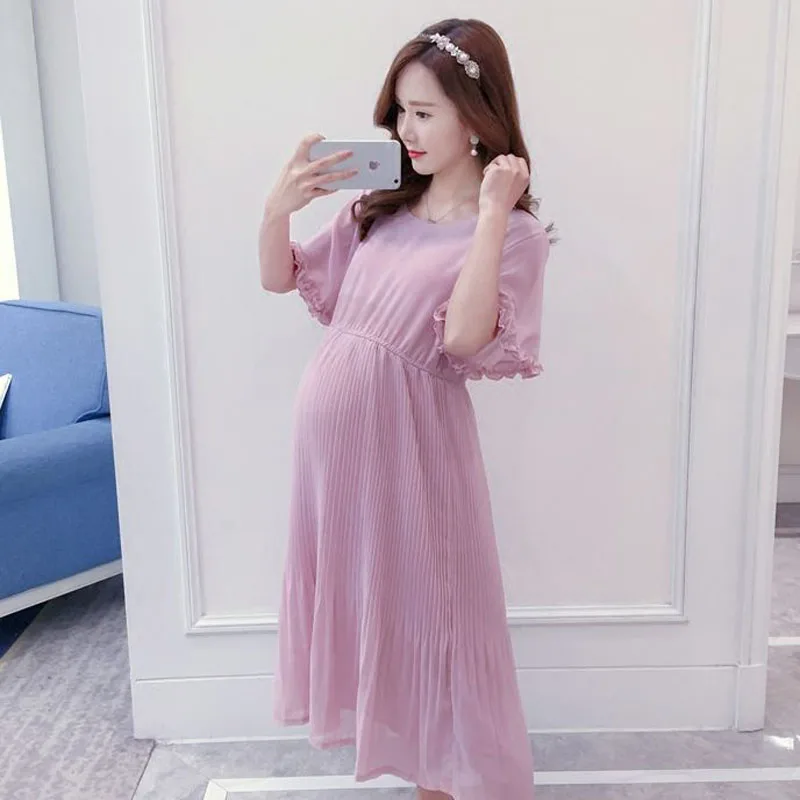 the latest version of 2017 spring summer new materity chiffon dress fashion women loose | Мать и ребенок