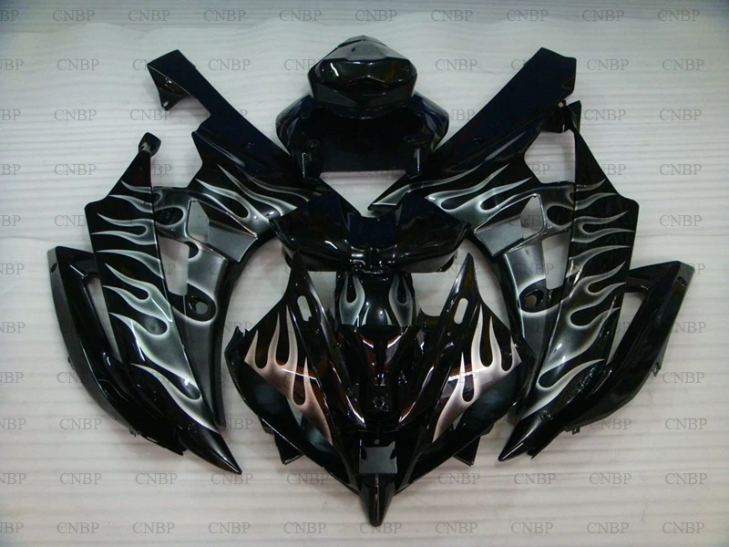 Обтекатель из АБС-пластика YZF600 R6 06 для YAMAHA YZFR6 2006-2007 серебристый корпус с черным