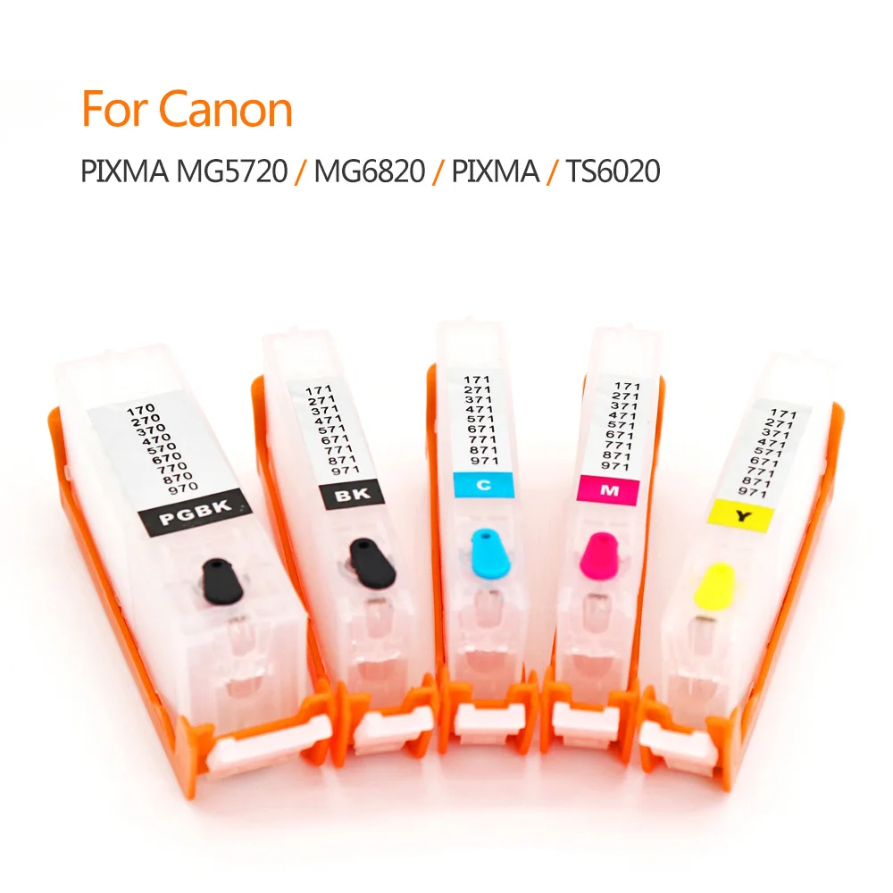 5/6 видов цветов многоразовый картридж для принтера Canon PIXMA MG5720 MG6820 TS6020 с чипом ARC PGI
