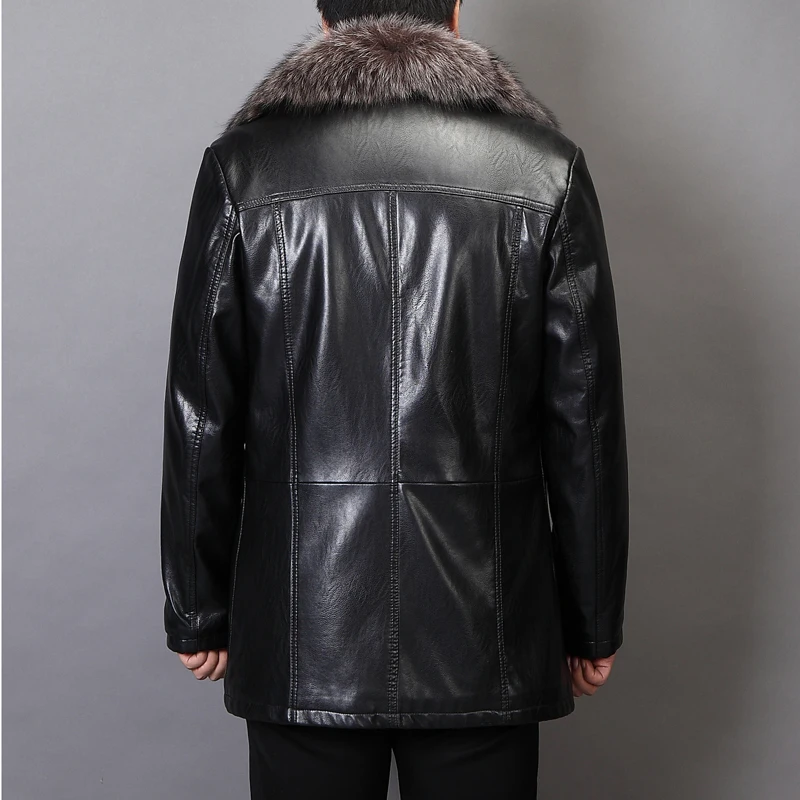 Mu Yuan Yang 3XL 4XL утолщенные кожаные куртки для мужчин пальто из искусственной кожи 2018