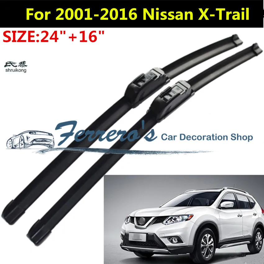 2 шт./лот SG 001 стеклоочистителей для 2001 2016 Nissan X Trail T30 T31 24 &quot+ 16&quot подходит