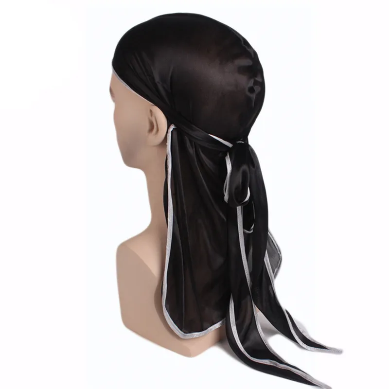 Быстросохнущие Чистые Шелковистые банданы Durags мусульманский тюрбан головной