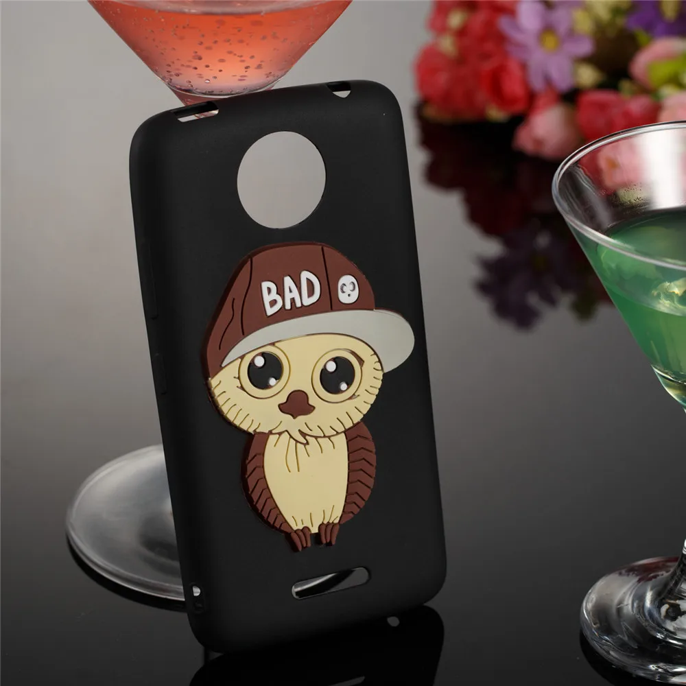 Lovely Cute Owl Cartoon TPU Case For Motorola Moto C Plus Back Cover Soft Black Silicone 360 Full Protective Coque |