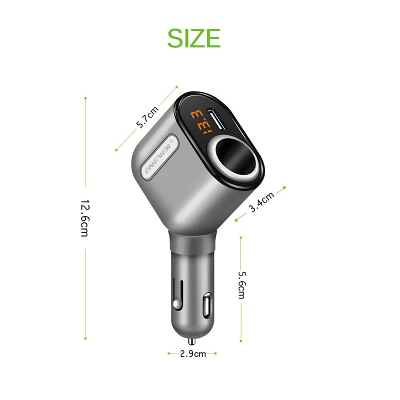 Onever розетка для автомобильного прикуривателя 3 порта USB сплиттер 5V 3.1A 12 V 24 Max 80W