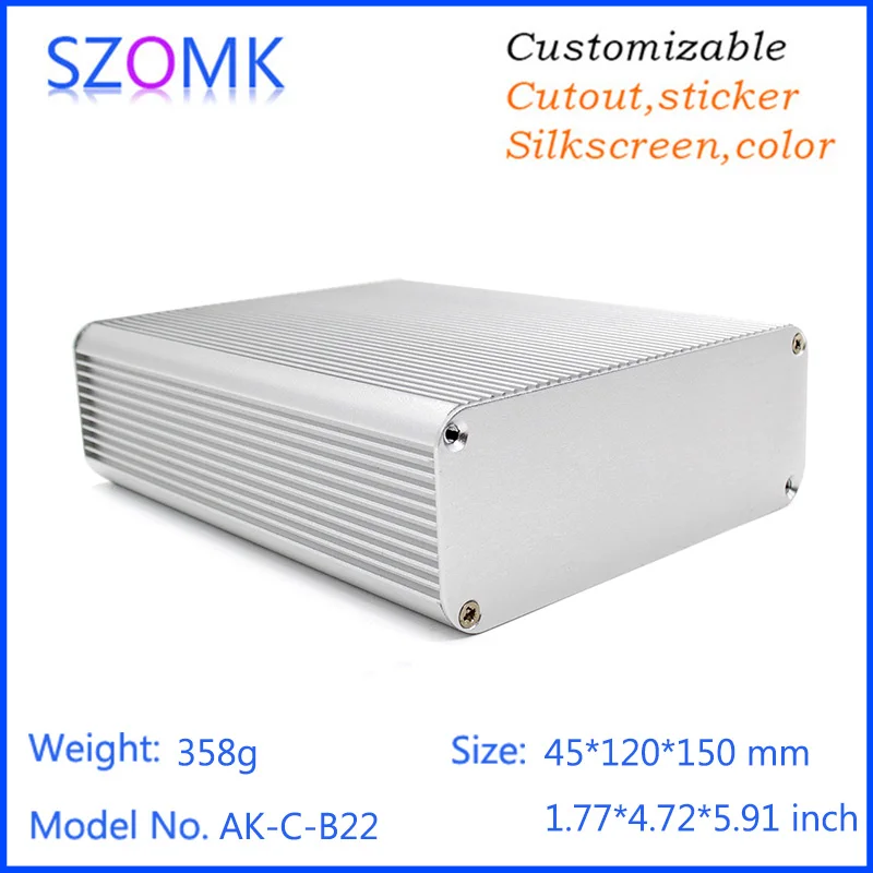 Алюминиевый корпус для электроники серебристый 1 шт./лот|custom aluminum enclosure|custom