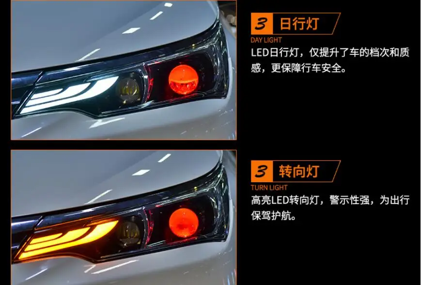 Автомобильный Стайлинг для Corolla головной светильник 2017 2018 2019 год altis бампер