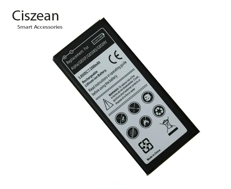 Аккумулятор 2x2500 мАч для Samsung Galaxy Alpha G850 G8508 G8508S G850F Batterij Batteri + 1 ЖК дисплей